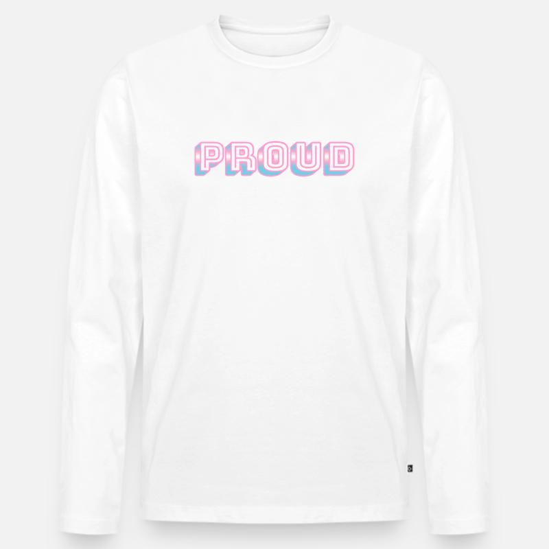 Trans Pride - Transgender-Flaggenfarben - Männer Premium Bio Langarmshirt - Weiß