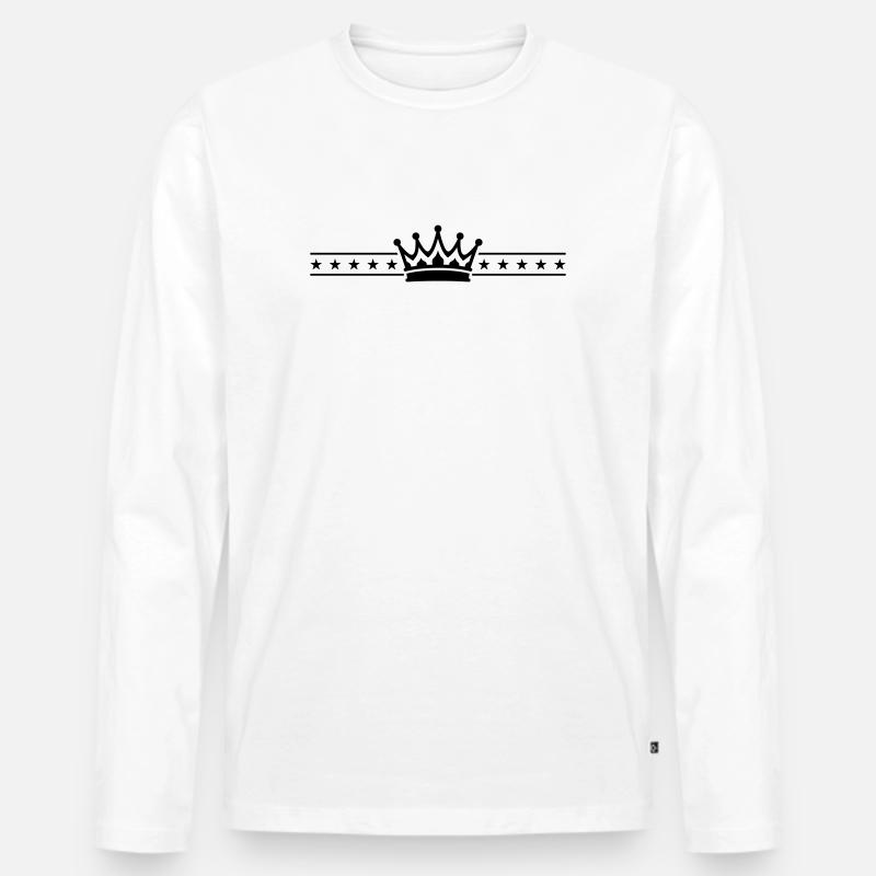 Krone Element - Männer Premium Bio Langarmshirt - Weiß