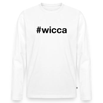 WICCA Hashtag Pagan - Men's Premium Organic Long Sleeve Shirt - white - Front - Nico (187cm)