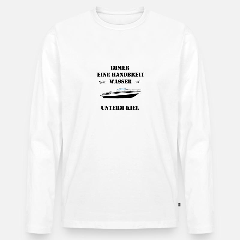 Boot - Männer Premium Bio Langarmshirt - Weiß