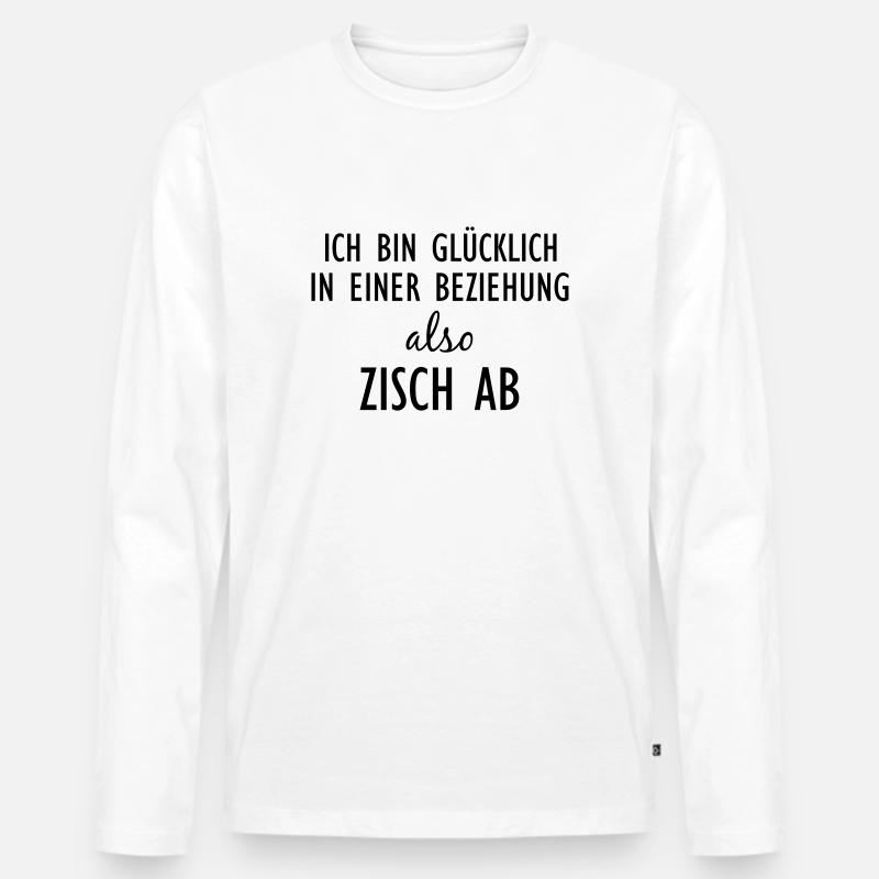 Zisch ab - Männer Premium Bio Langarmshirt - Weiß