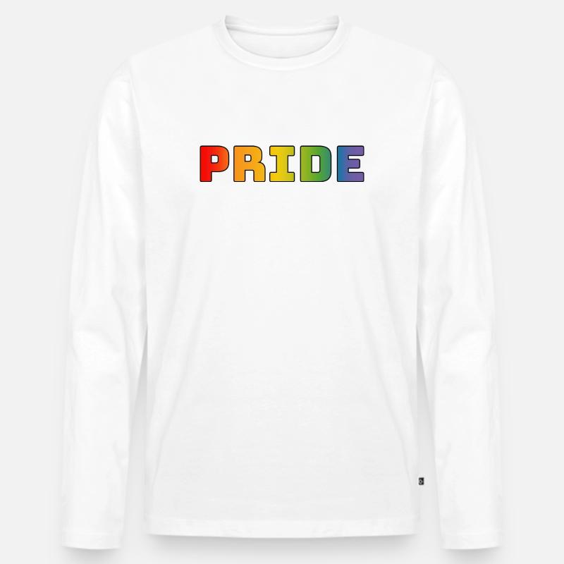 Regenbogen pride LGBT lgbtqi queer - Männer Premium Bio Langarmshirt - Weiß
