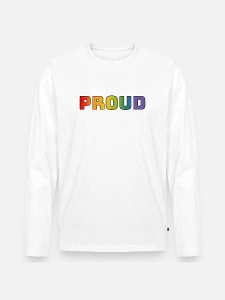 Rainbow proud black - Men's Premium Organic Long Sleeve Shirt - white