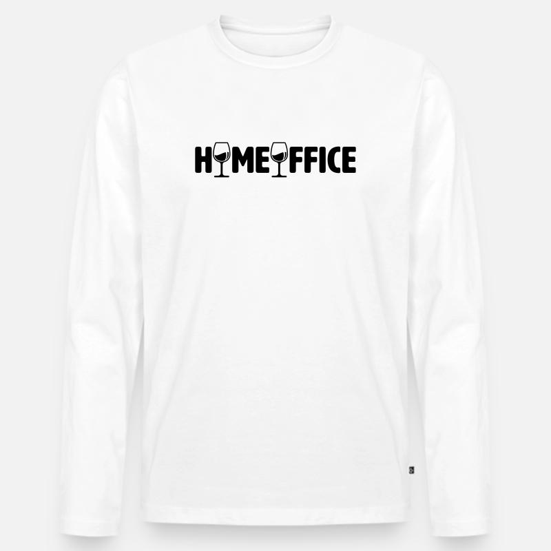Homeoffice Weingläser - Männer Premium Bio Langarmshirt - Weiß