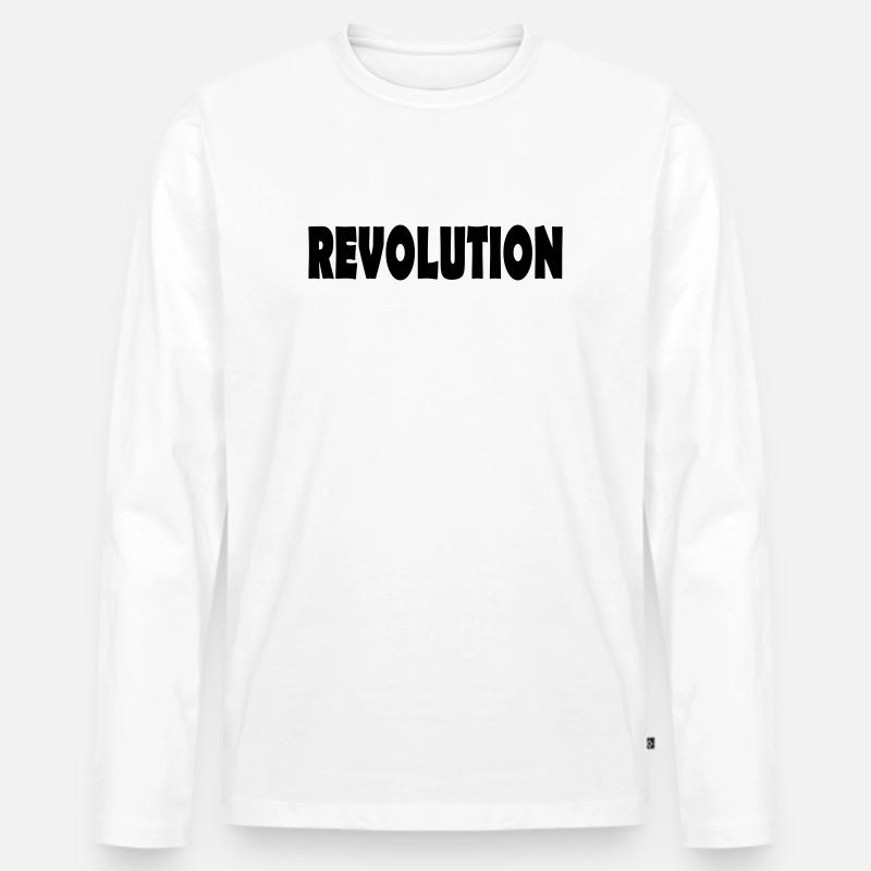 REVOLUTION - Männer Premium Bio Langarmshirt - Weiß