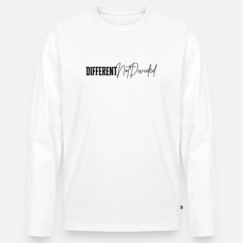 DifferentNotDivided - Männer Premium Bio Langarmshirt - Weiß