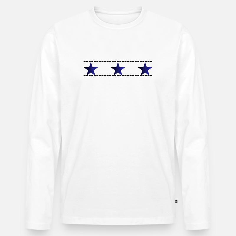 Tripple Star - Männer Premium Bio Langarmshirt - Weiß