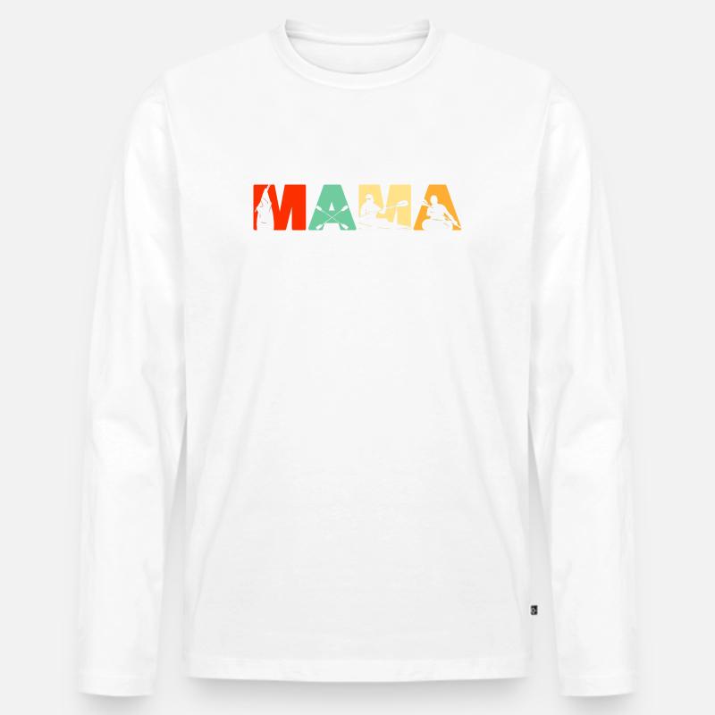 Kayaker MAMA Retro Sunset Kayaking Geschenk - Männer Premium Bio Langarmshirt - Weiß
