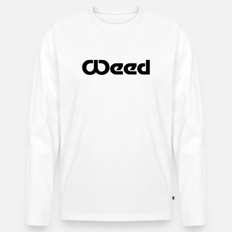 Weed - Männer Premium Bio Langarmshirt - Weiß
