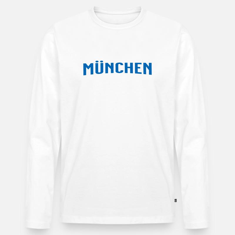 München - Männer Premium Bio Langarmshirt - Weiß