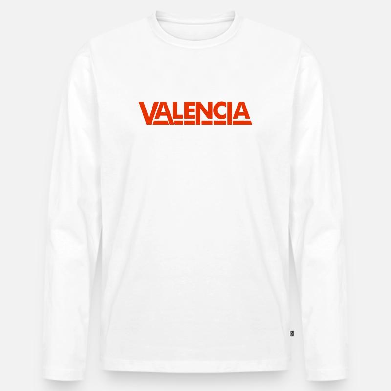 Valencia Spanien Schriftzug Design - Männer Premium Bio Langarmshirt - Weiß