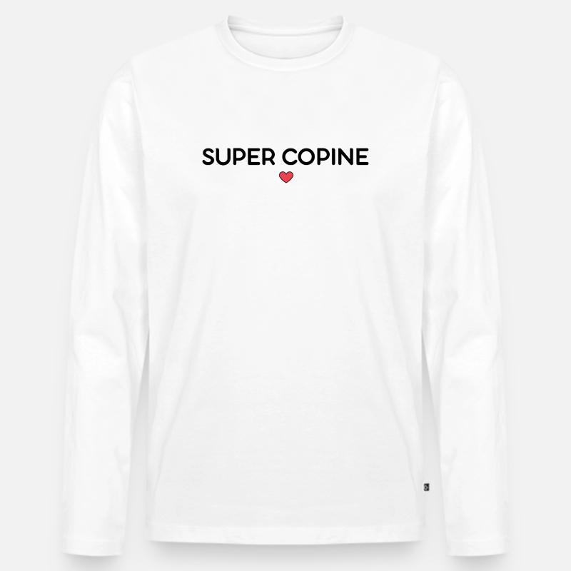 Tolle Freundin - Männer Premium Bio Langarmshirt - Weiß