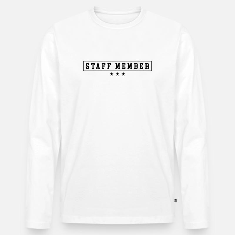Staff Member - Männer Premium Bio Langarmshirt - Weiß