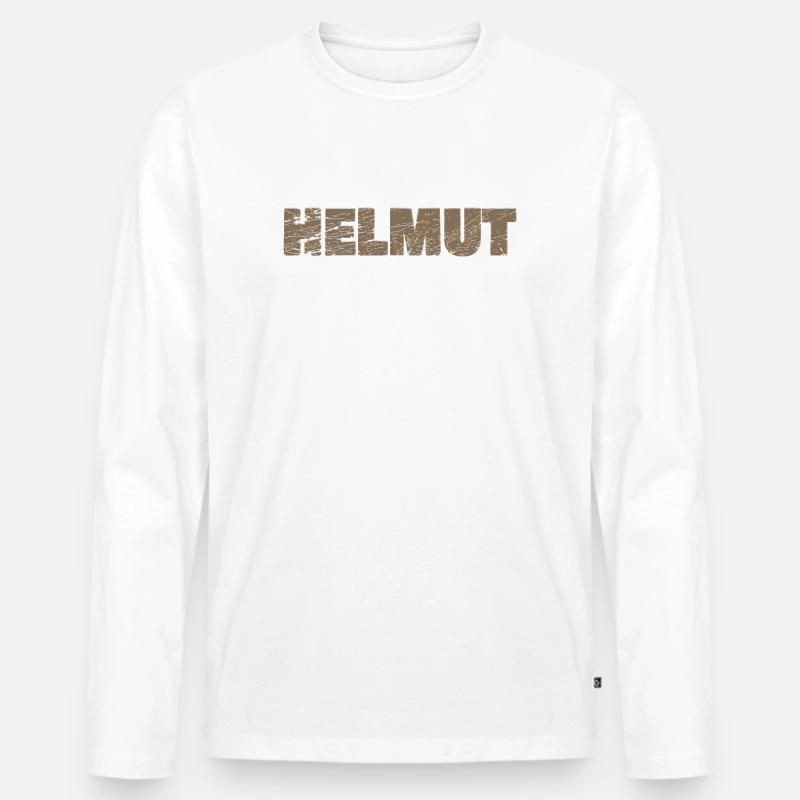 Geschenk für Helmut - Männer Premium Bio Langarmshirt - Weiß