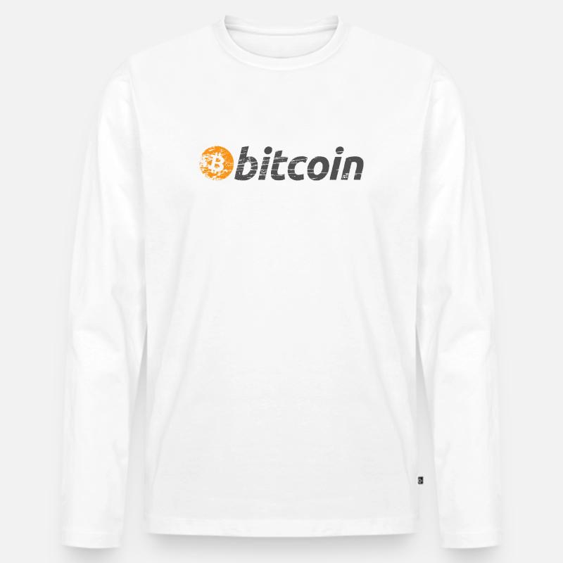 Bitcoin Logo Original BTC - Männer Premium Bio Langarmshirt - Weiß