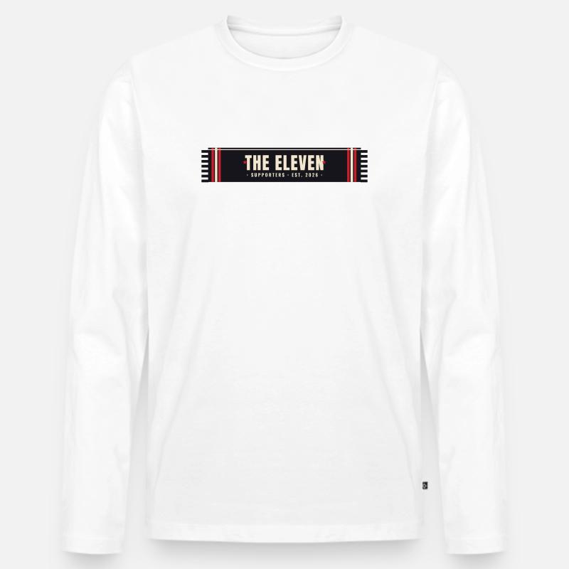 Die Elf — Design des Stützerschals - Männer Premium Bio Langarmshirt - Weiß