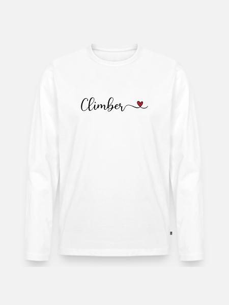 Bergsteiger - Männer Premium Bio Langarmshirt - Weiß