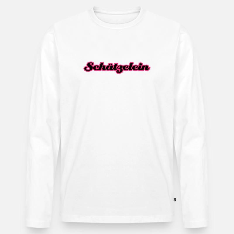 Schätzelein - Männer Premium Bio Langarmshirt - Weiß