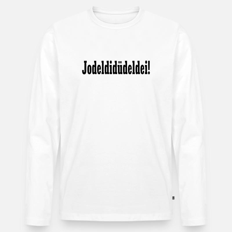 Party Gaudi Design - Jodeldidüdeldei –  - Männer Premium Bio Langarmshirt - Weiß