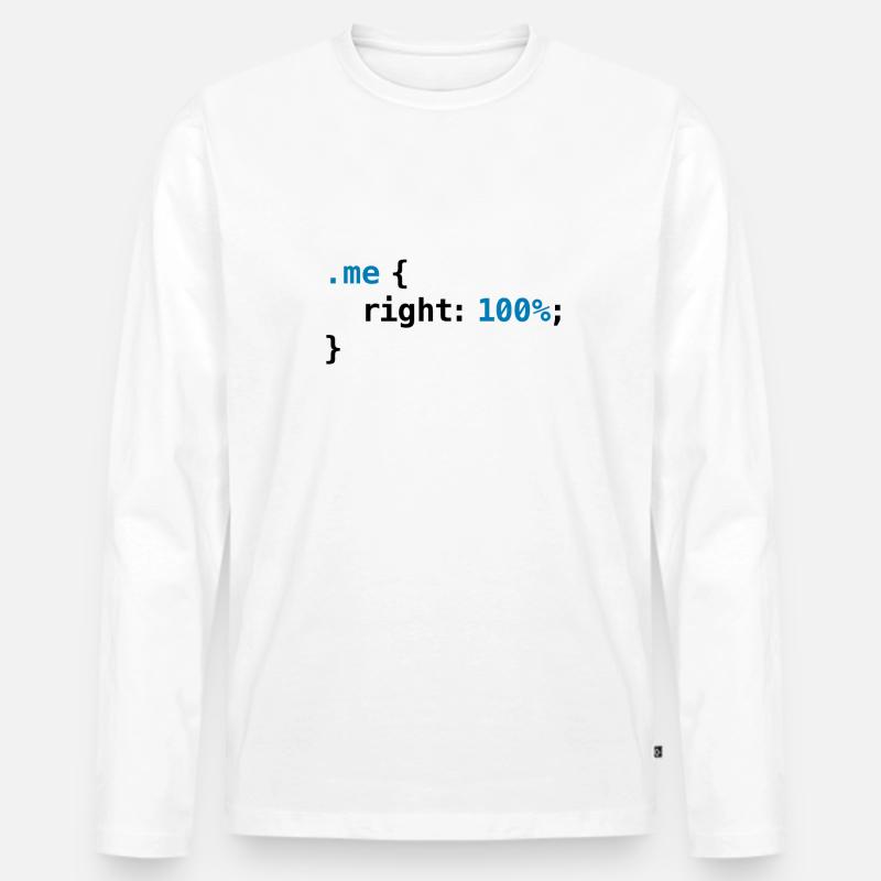 Lustige Aussenseiter - CSS Recht 100% | Programmierer-Nerd Tech - Männer Premium Bio Langarmshirt - Weiß