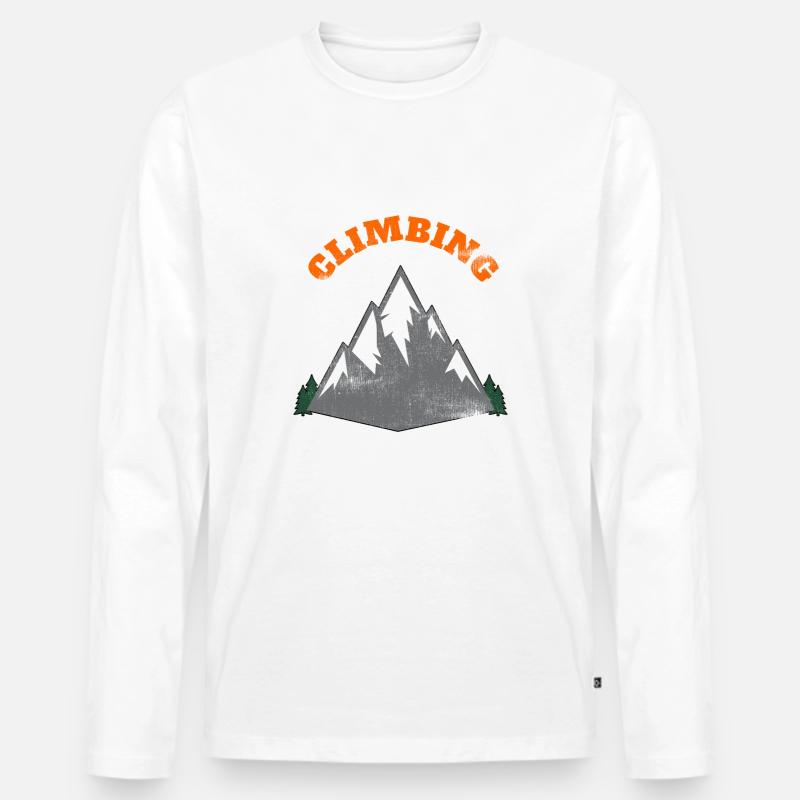 Climbing, Berge - Männer Premium Bio Langarmshirt - Weiß