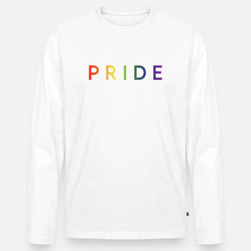 PRIDE - Männer Premium Bio Langarmshirt - Weiß