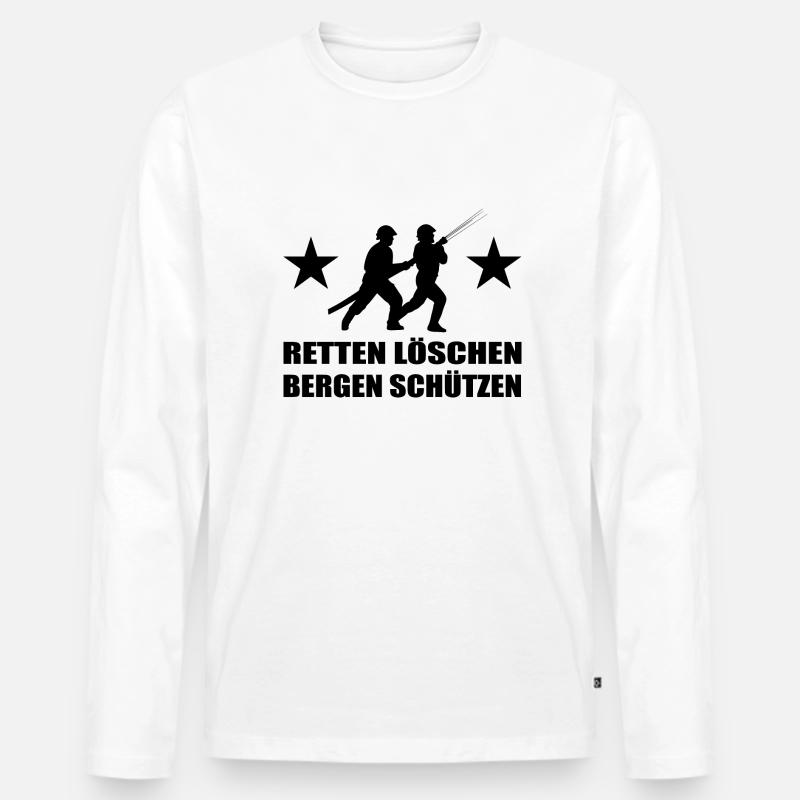 Feuerwehr - Männer Premium Bio Langarmshirt - Weiß