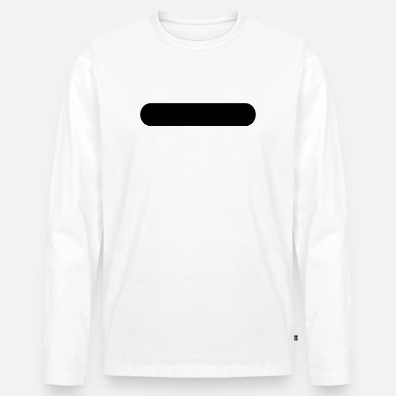 Button - Männer Premium Bio Langarmshirt - Weiß