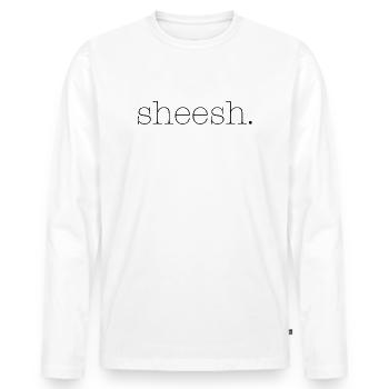 shizz  - Men's Premium Organic Long Sleeve Shirt - white - Front - Nico (187cm)
