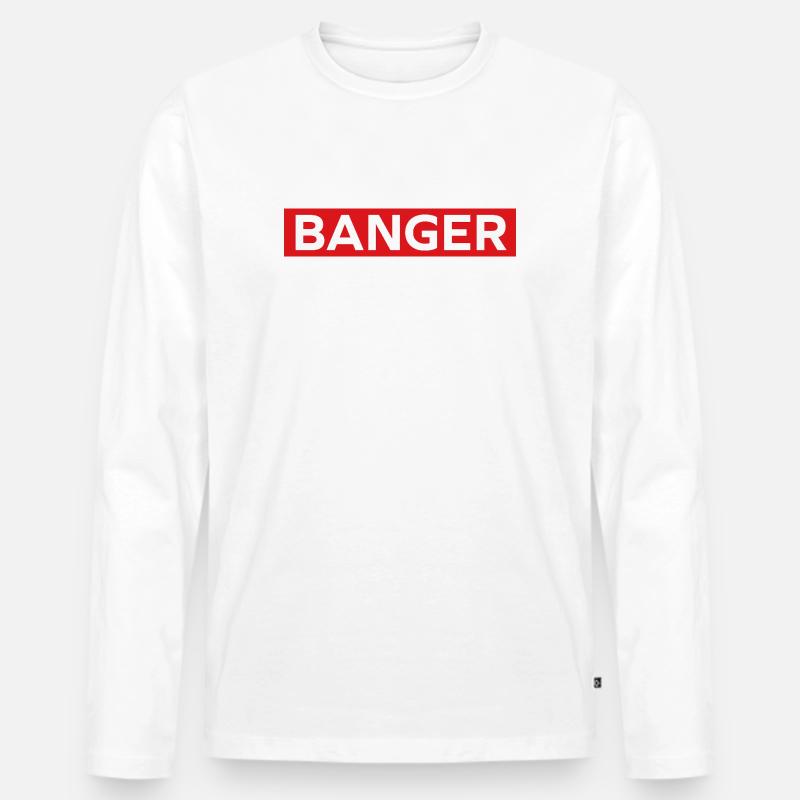 Banger - Männer Premium Bio Langarmshirt - Weiß
