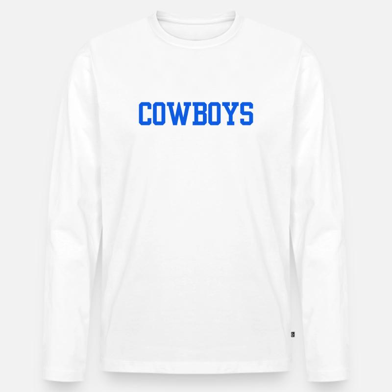 Cowboys - Männer Premium Bio Langarmshirt - Weiß