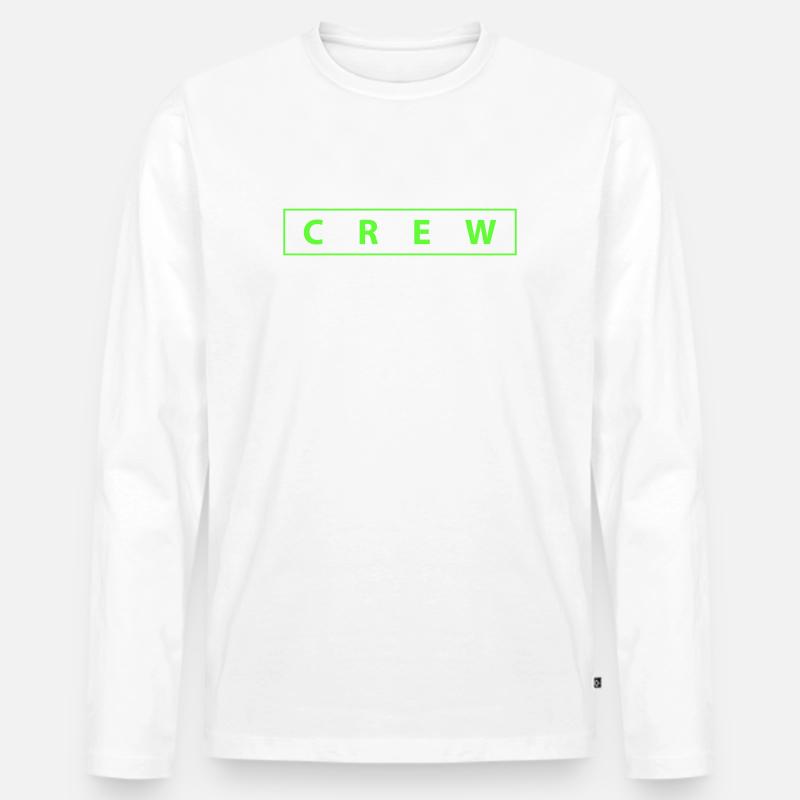 crew- - Männer Premium Bio Langarmshirt - Weiß