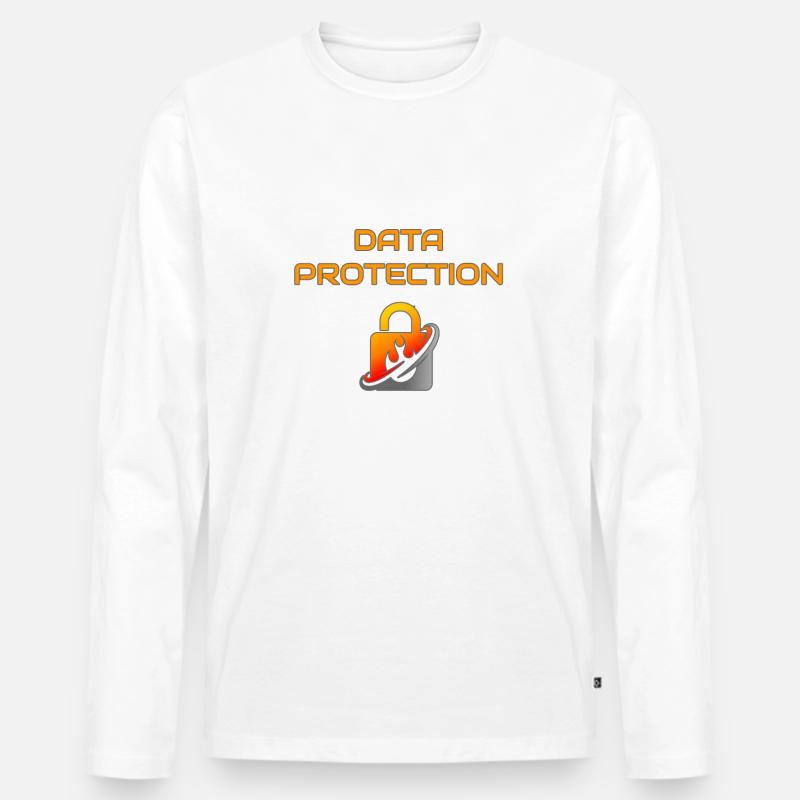 Datensicherheit - Männer Premium Bio Langarmshirt - Weiß