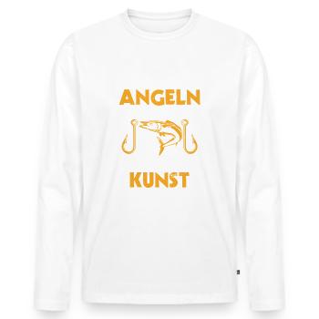 Angeln Fischen Angler aus Leidenschaft - Männer Premium Bio Langarmshirt - Weiß - Vorne - Nico (187cm)