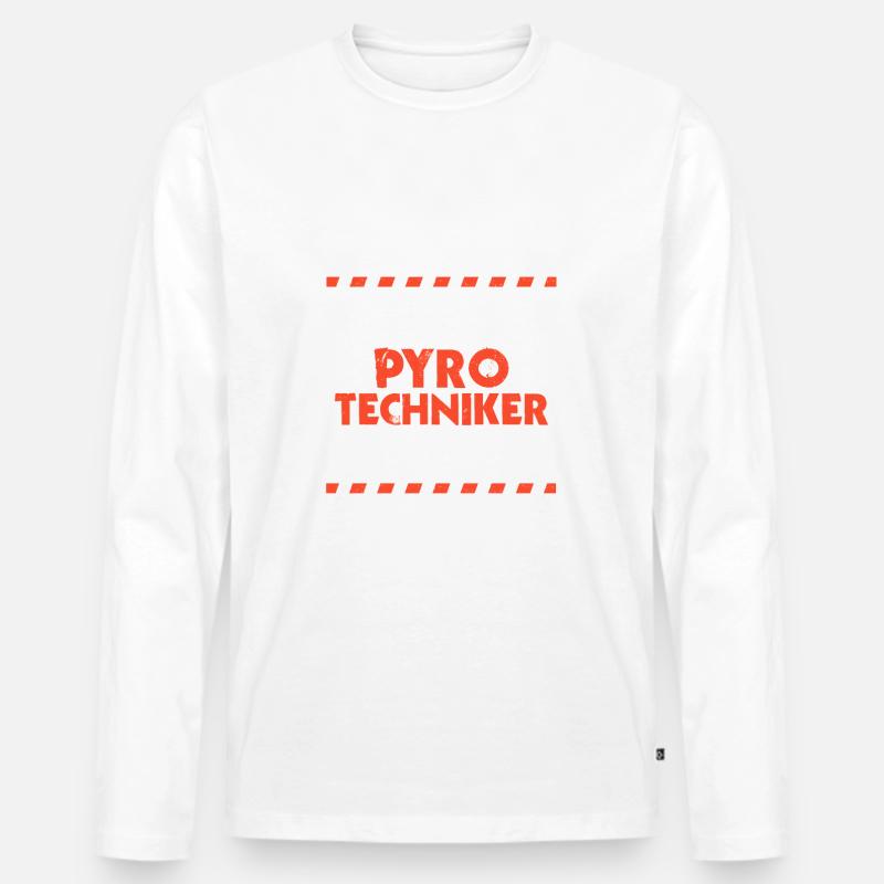 Pyrotechniker Sprengmeister - Männer Premium Bio Langarmshirt - Weiß