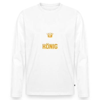 Angelkönig Fischen Angeln Lustiges Angler Geschenk - Männer Premium Bio Langarmshirt - Weiß - Vorne - Nico (187cm)