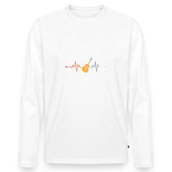 Guitar vintage heartbeat guitarist - Men's Premium Organic Long Sleeve Shirt - white - Front - Nico (187cm)
