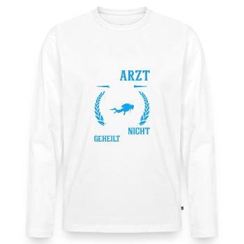 Taucher Sporttauchen Tauchen Apnoe Wassersport - Männer Premium Bio Langarmshirt - Weiß - Vorne - Nico (187cm)