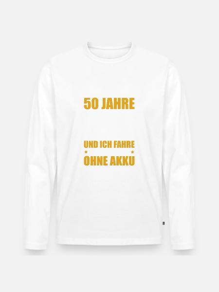 Fahrrad Radfahrer 50. Geburtstag Geschenkidee - Männer Premium Bio Langarmshirt - Weiß