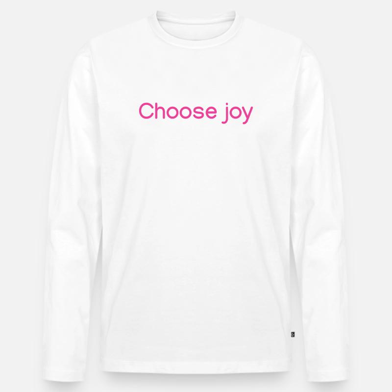 Wählen Sie joy Pink - Männer Premium Bio Langarmshirt - Weiß