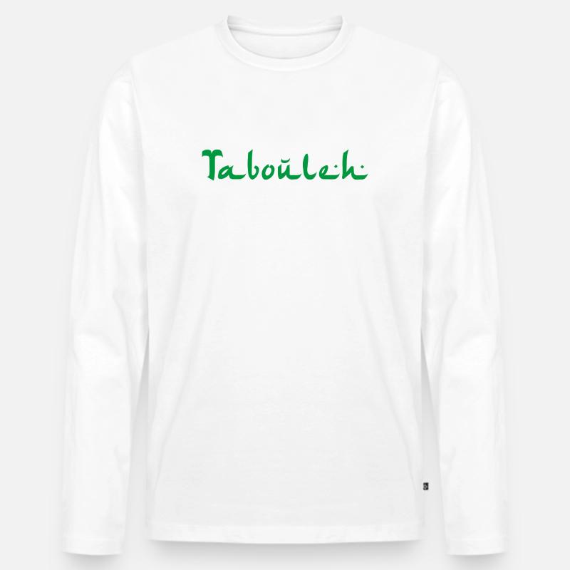 Tabouleh Taboulé  - Männer Premium Bio Langarmshirt - Weiß