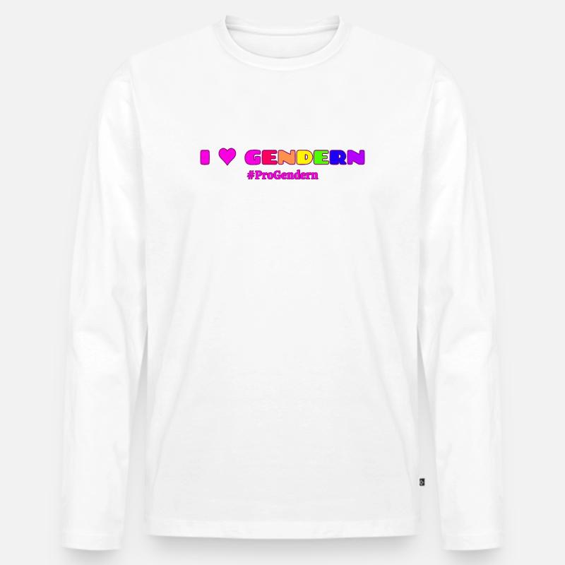 I Love Gendern Geschenkidee Pro Gendern - Männer Premium Bio Langarmshirt - Weiß