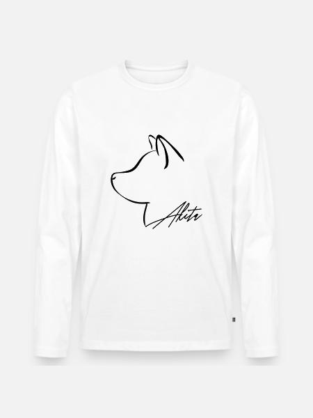 AKITA Profile E WILSIGNS - Men's Premium Organic Long Sleeve Shirt - white
