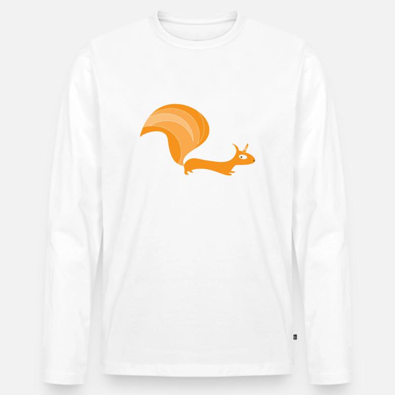 Eichhörnchen mit Einhorn (b) - Männer Premium Bio Langarmshirt - Weiß