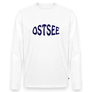 OSTSEE - Männer Premium Bio Langarmshirt - Weiß - Vorne - Nico (187cm)