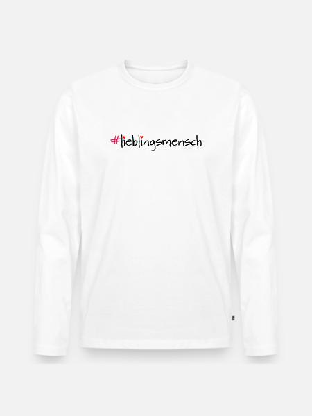 #lieblingsmensch - Männer Premium Bio Langarmshirt - Weiß