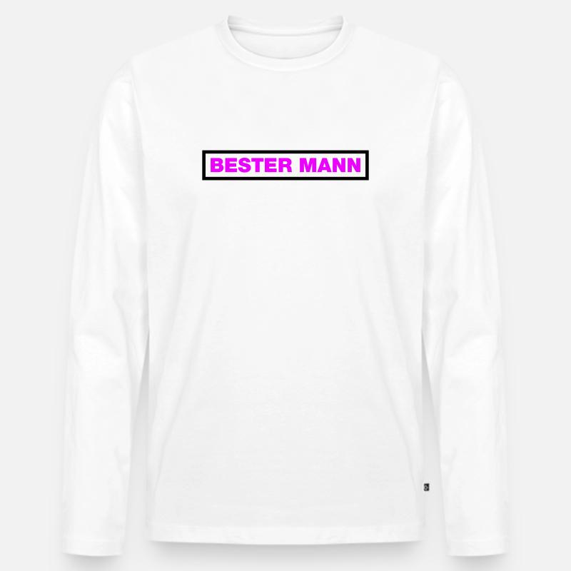 Bester Mann - Männer Premium Bio Langarmshirt - Weiß