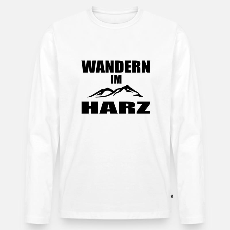 Wandern - Männer Premium Bio Langarmshirt - Weiß