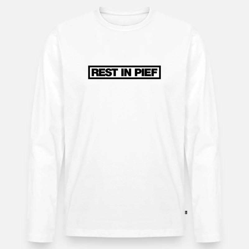 REST IN PIEF (R.I.P.) - Männer Premium Bio Langarmshirt - Weiß