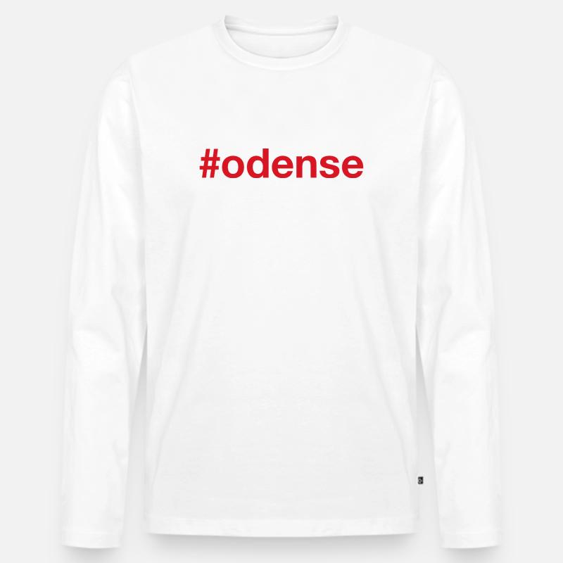 ODENSE Denmark Dänemark - Männer Premium Bio Langarmshirt - Weiß